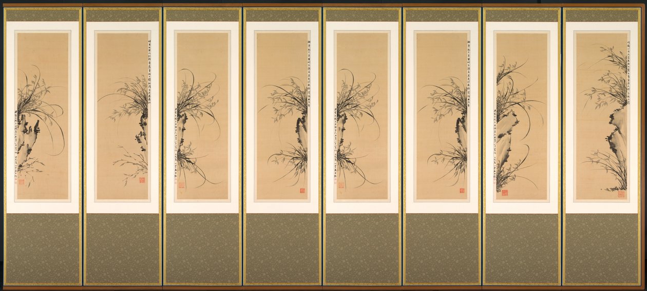Orchideeën en rotsen, 1897-98 door Yi Ha eung