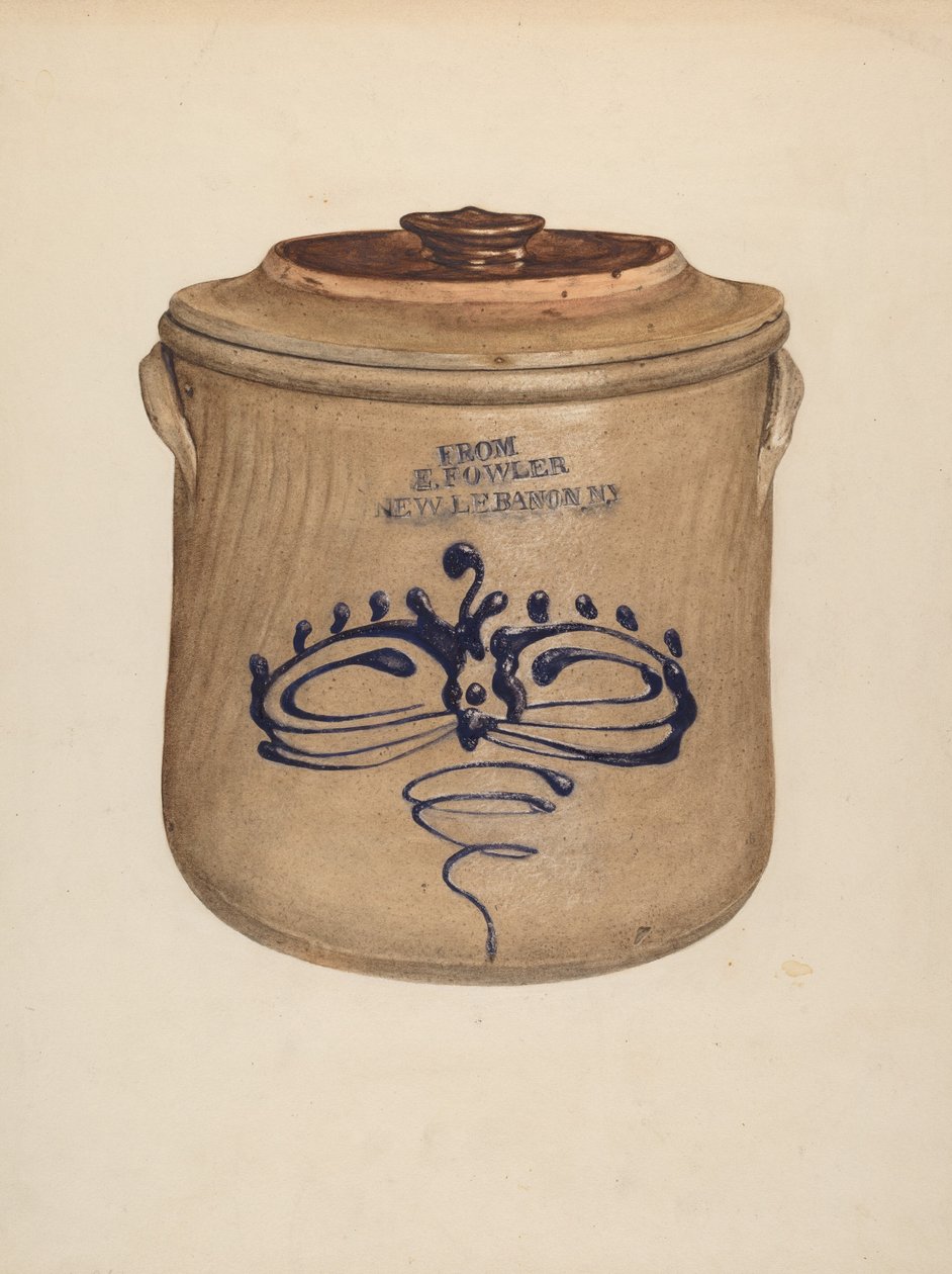 Aardewerk met Deksel, ca. 1938 door Yolande Delasser