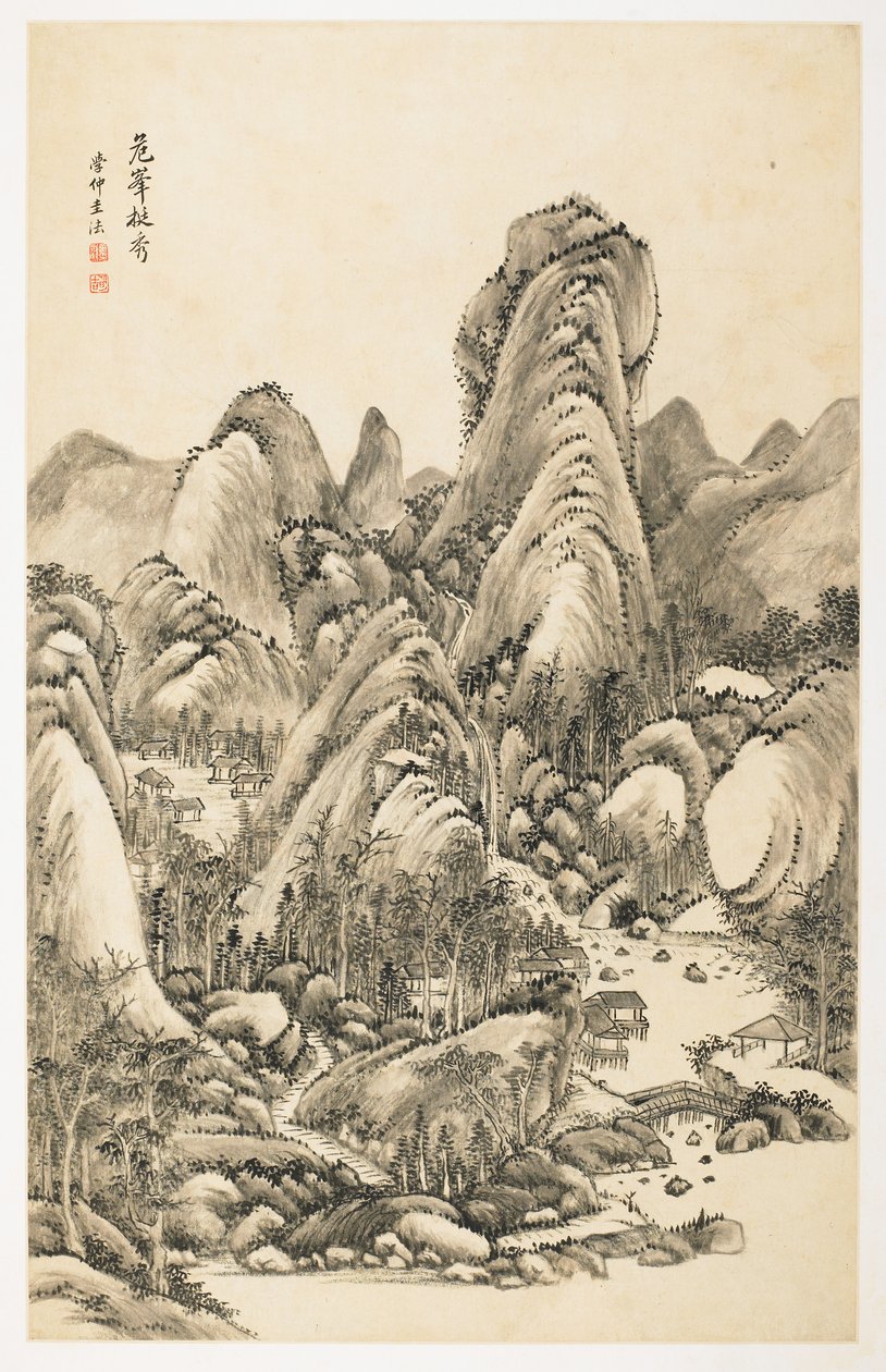 Pracht van Overhangende Rots, uit een album van 12 bladen door Yongxi Jin