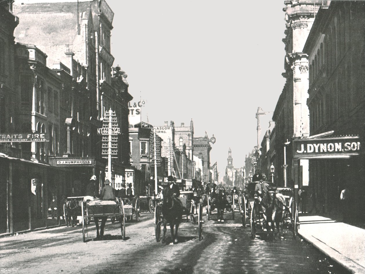 George Street, Sydney, Australië, 1895 door York and Son