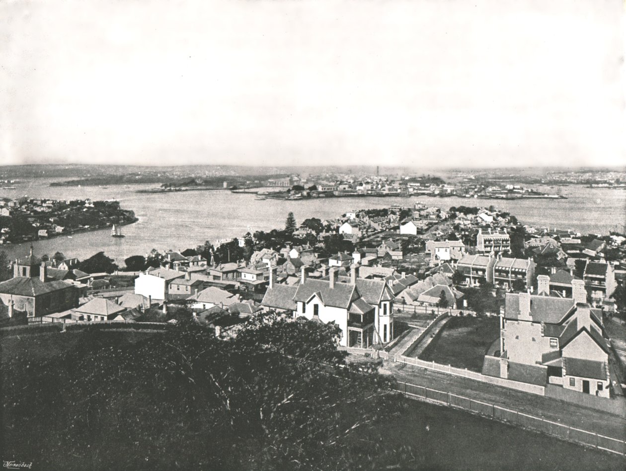 Uitzicht vanaf de noordkust, Sydney, Australië, 1895 door York and Son