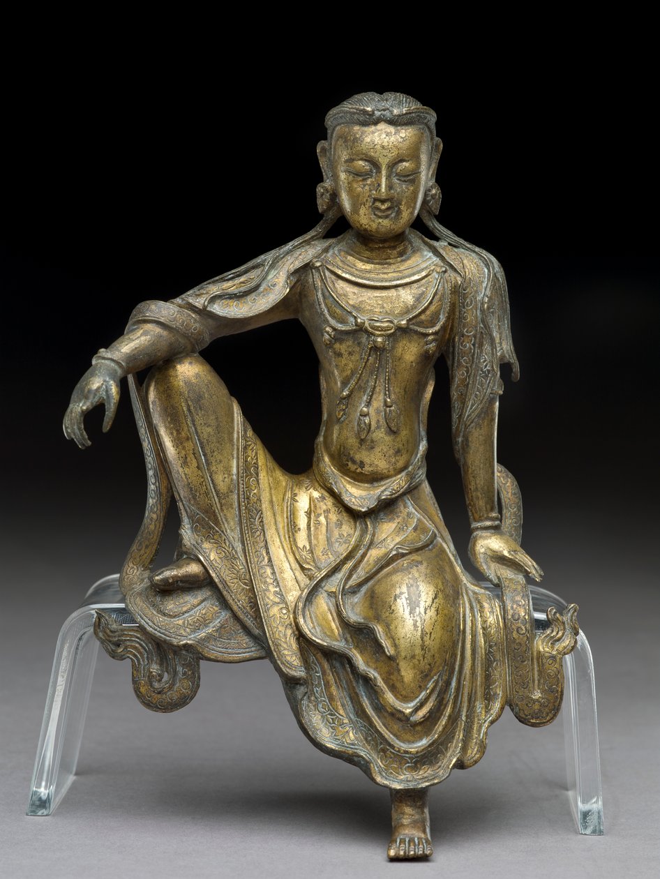 Bodhisattva Avalokitesvara, Yuan-dynastie (verguld brons) door Yuan Dynasty Chinese School