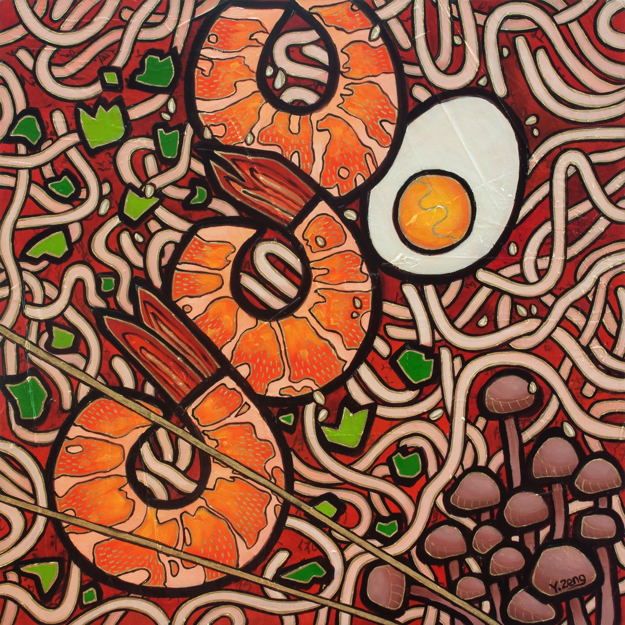 Ramen noedel garnalen door Yue Zeng