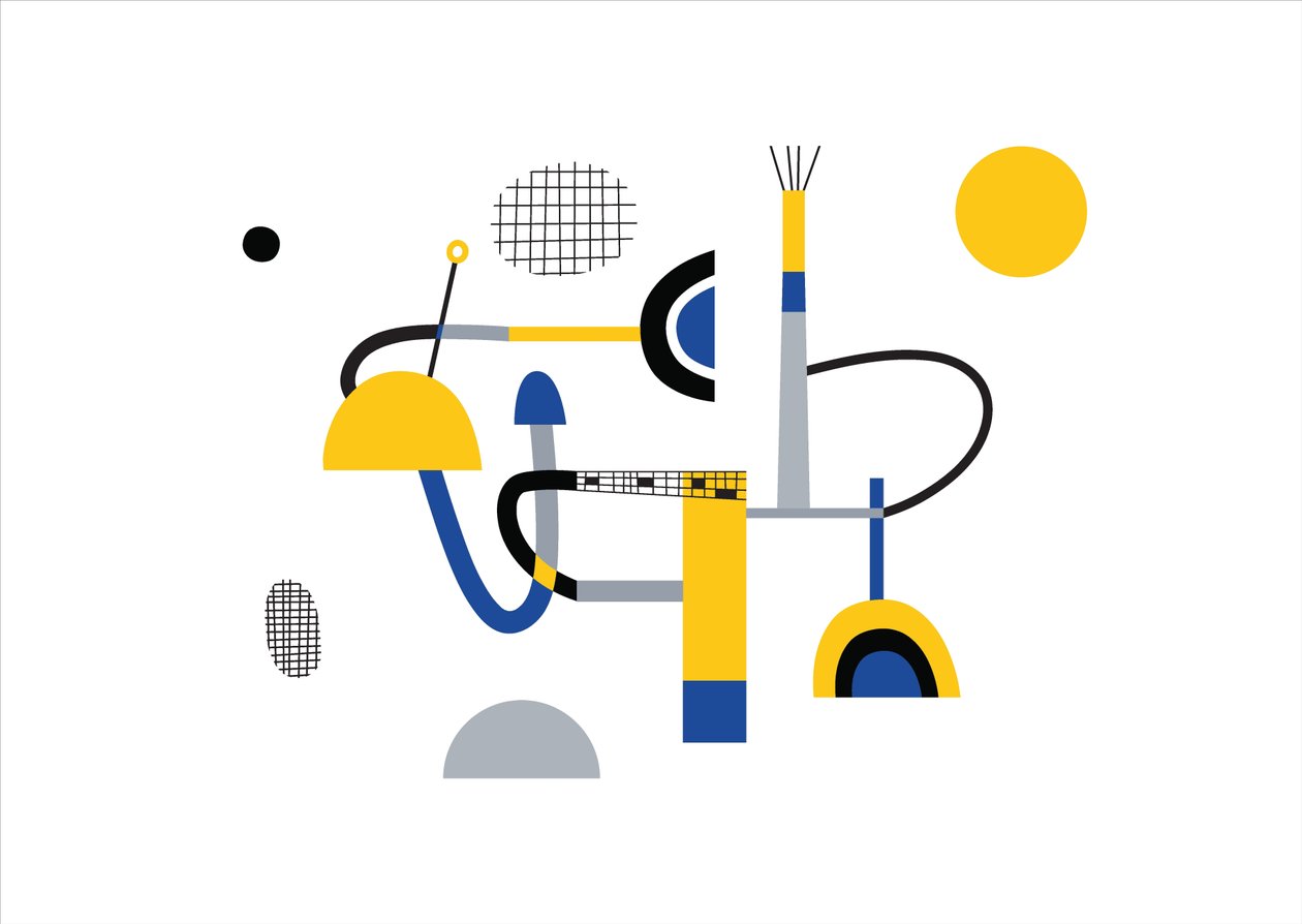 Abstracte geometrische compositie, 2017 (vectorillustratie) door Yulia Drobova