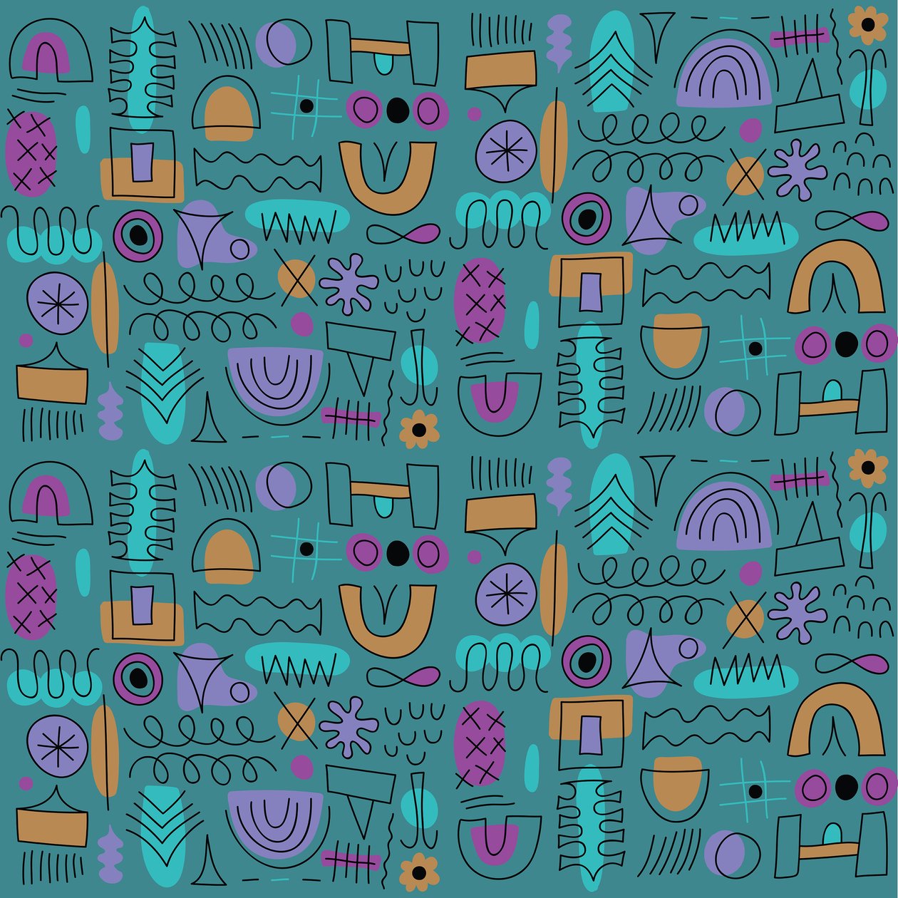 Abstract naadloos patroon, 2018 (vectorafbeelding) door Yulia Drobova