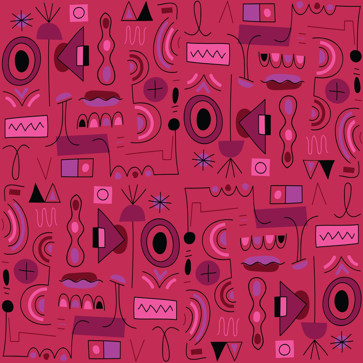 Naadloos patroon, 2018, vectorafbeelding door Yulia Drobova