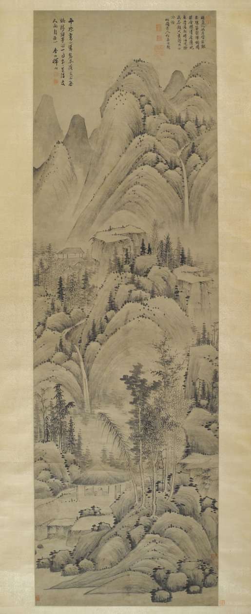 Landschap, Hangende Rol, Ming-dynastie (1368-1644) door Yun Hsiang Yun Hsiang