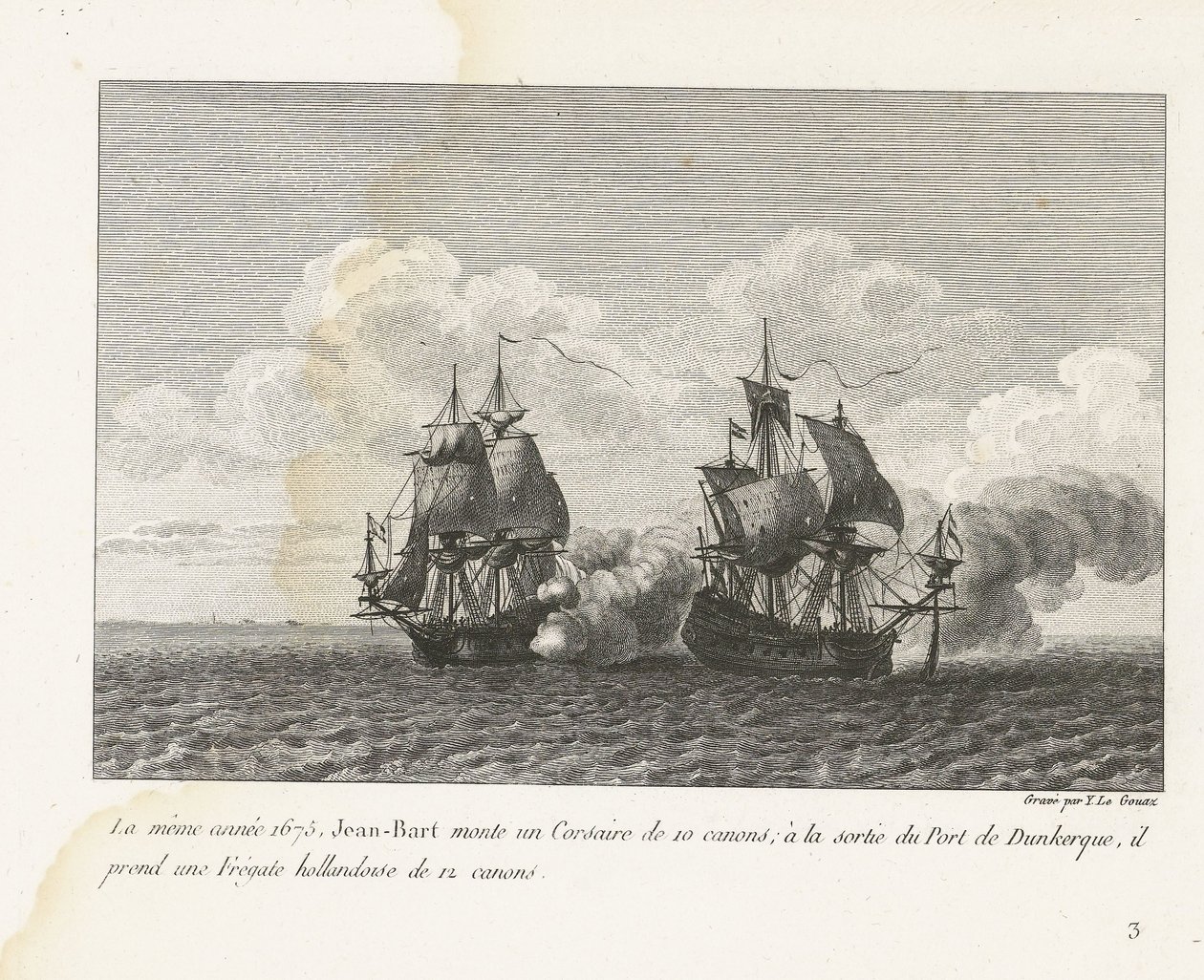Jan Bart verovert een Hollands fregat bij Duinkerke, 1675 door Yves Marie Le Gouaz