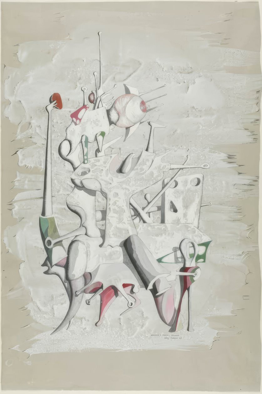 Eerbetoon aan Marcel Duchamp (voorzijde); Constructie (achterzijde) door Yves Tanguy