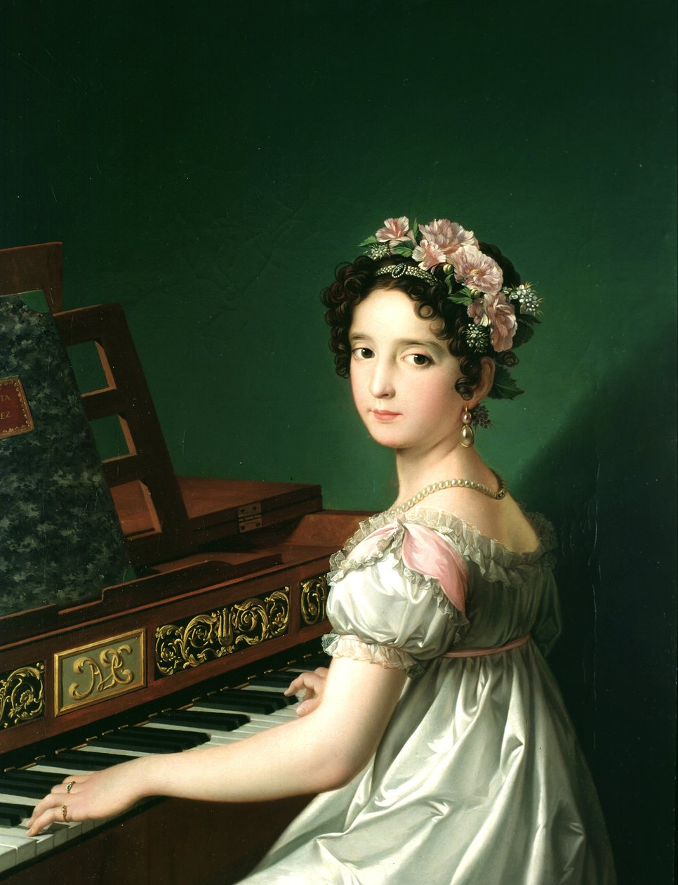 Manuela González Velázquez speelt piano door Zacarias Gonzalez Velazquez