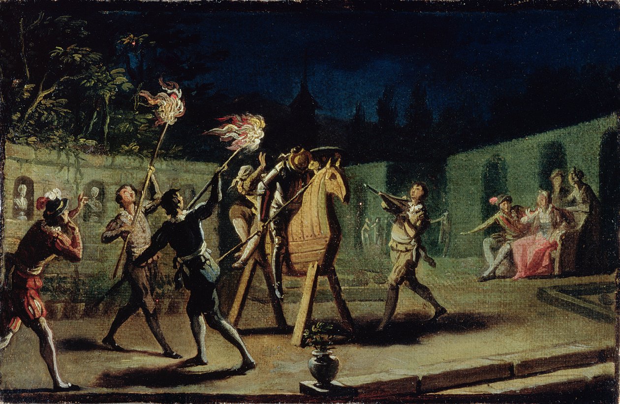 Don Quichot en Sancho Panza rijden op Clavileno door Zacarias Gonzalez Velazquez