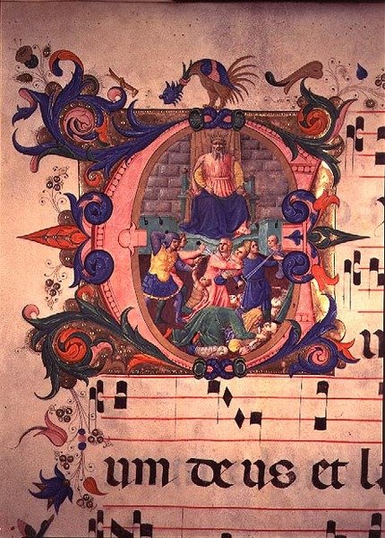Missaal 515 f.13v De Slachting van de Onschuldigen, uit een Koorboek uitgevoerd voor 1449 door Zanobi di Benedetto Strozzi
