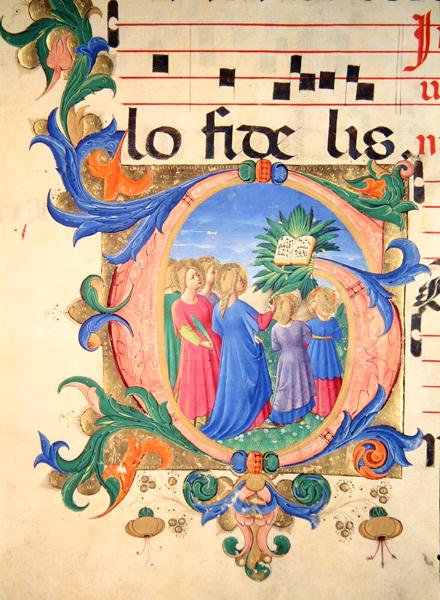 Missaal 515 f.144v Geïllustreerde initiaal 