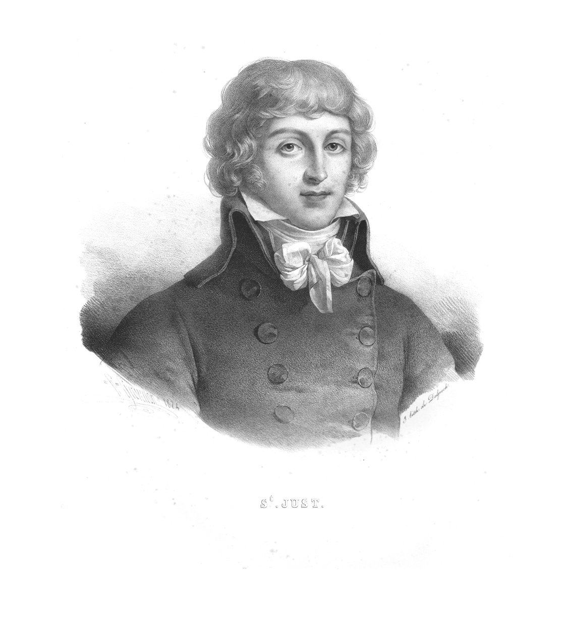 Louis Antoine de Saint-Just, 1824 door Zephirin Felix Jean Marius Belliard