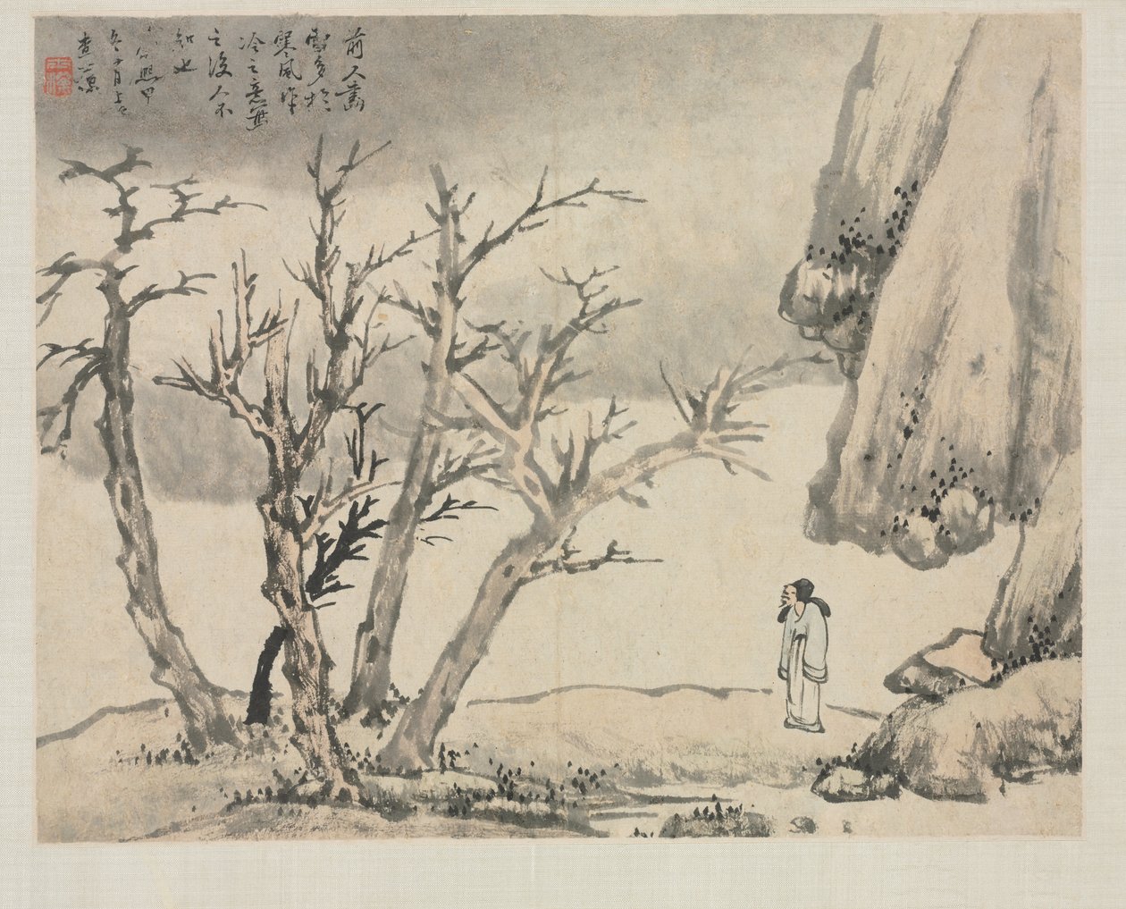 Landschapsalbum in Verschillende Stijlen: Sneeuwlandschap, 1684 door Zha Shibiao
