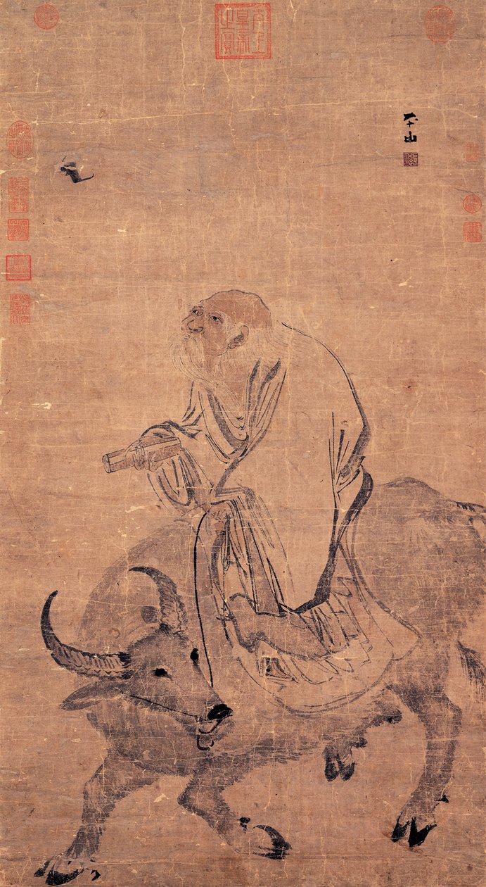 Laozi rijdend op een os, tussen 1368 en 1644 door Zhang Lu