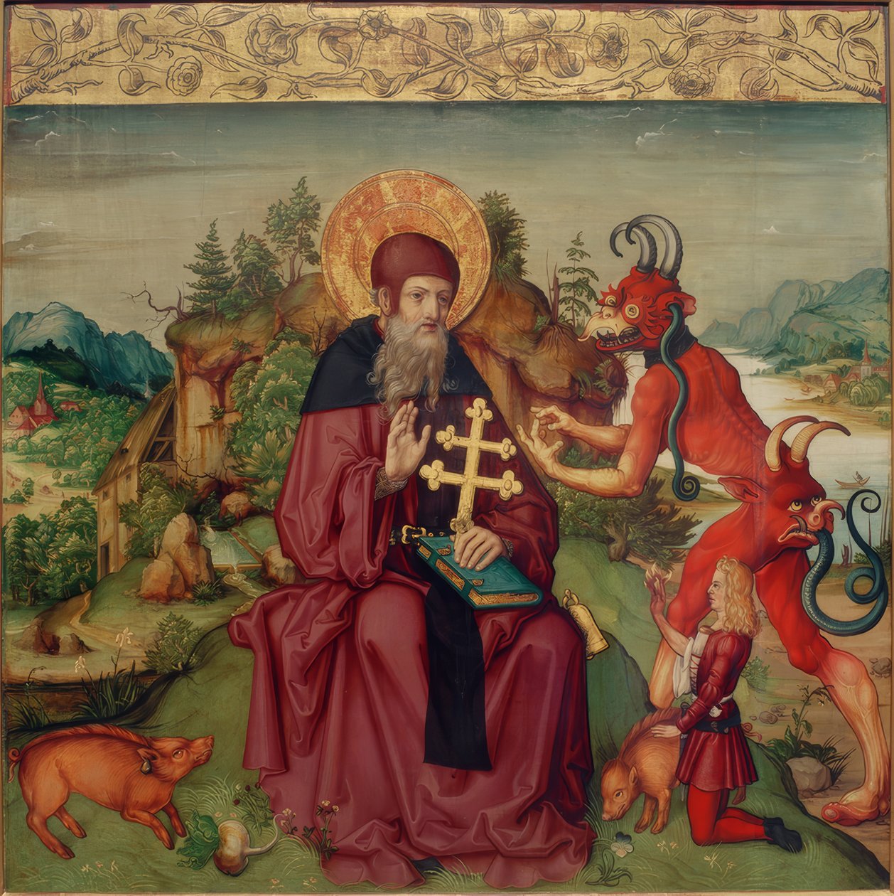 De Heilige Antonius Abbas door Zürcher Veilchenmeister