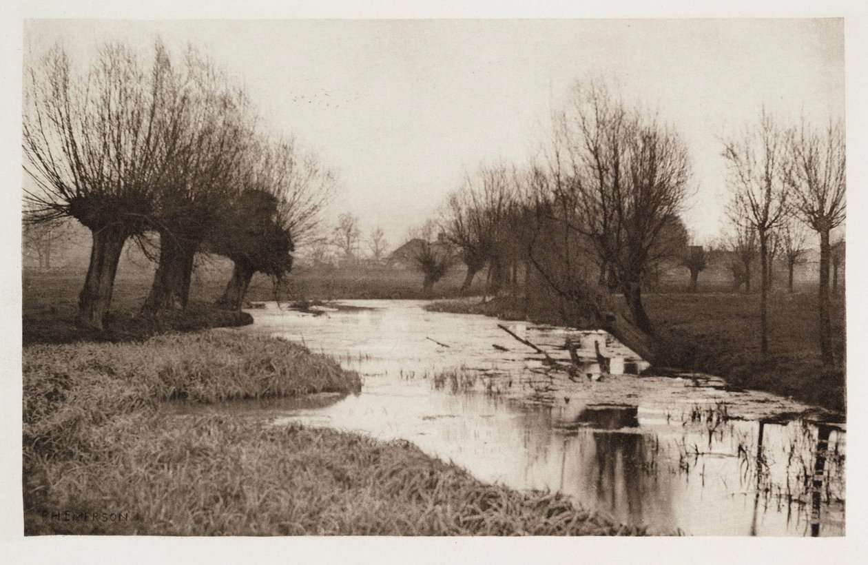 Een achterwater op de Lea door Frederick (attr. to) Barnard