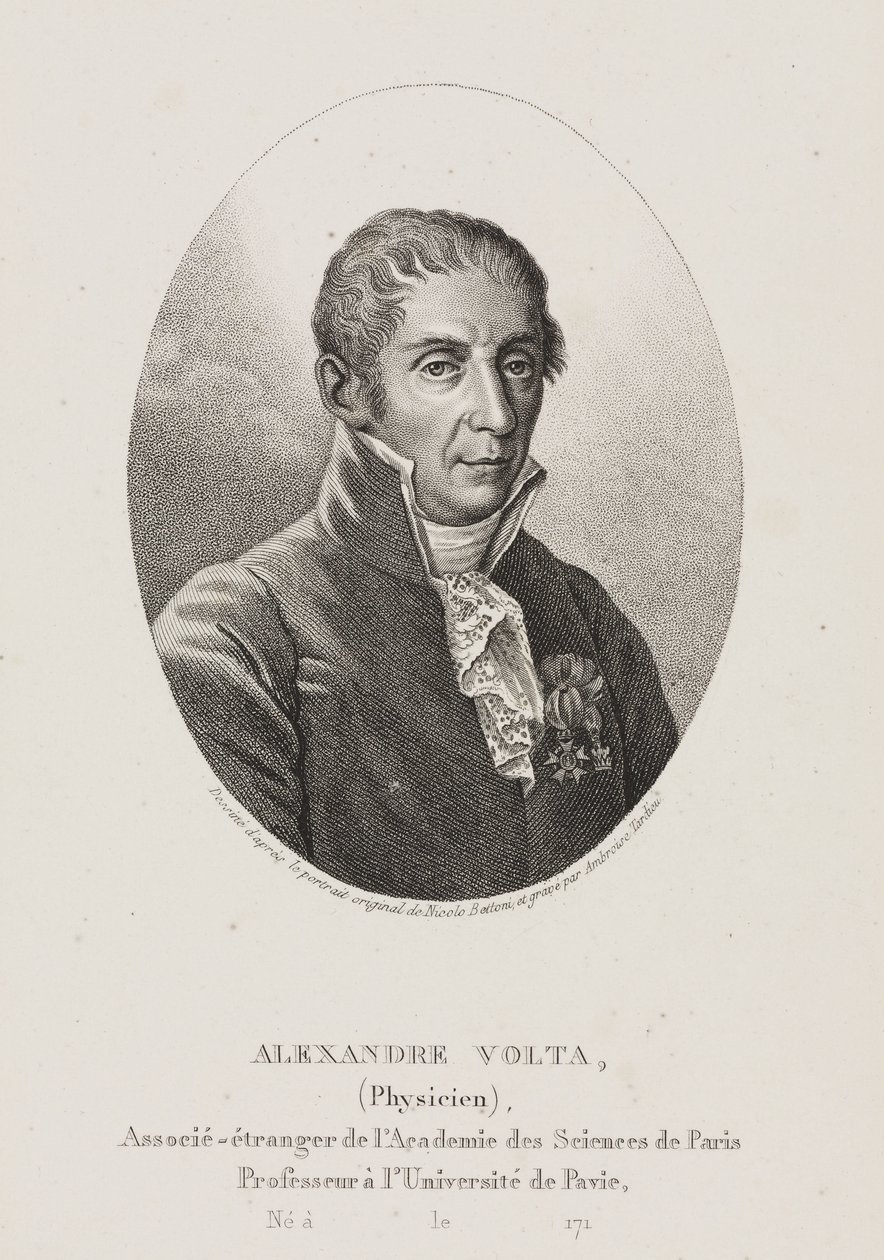 Alessandro Volta, Italiaanse natuurkundige en uitvinder, ca. 1800 door Frederick (attr. to) Barnard