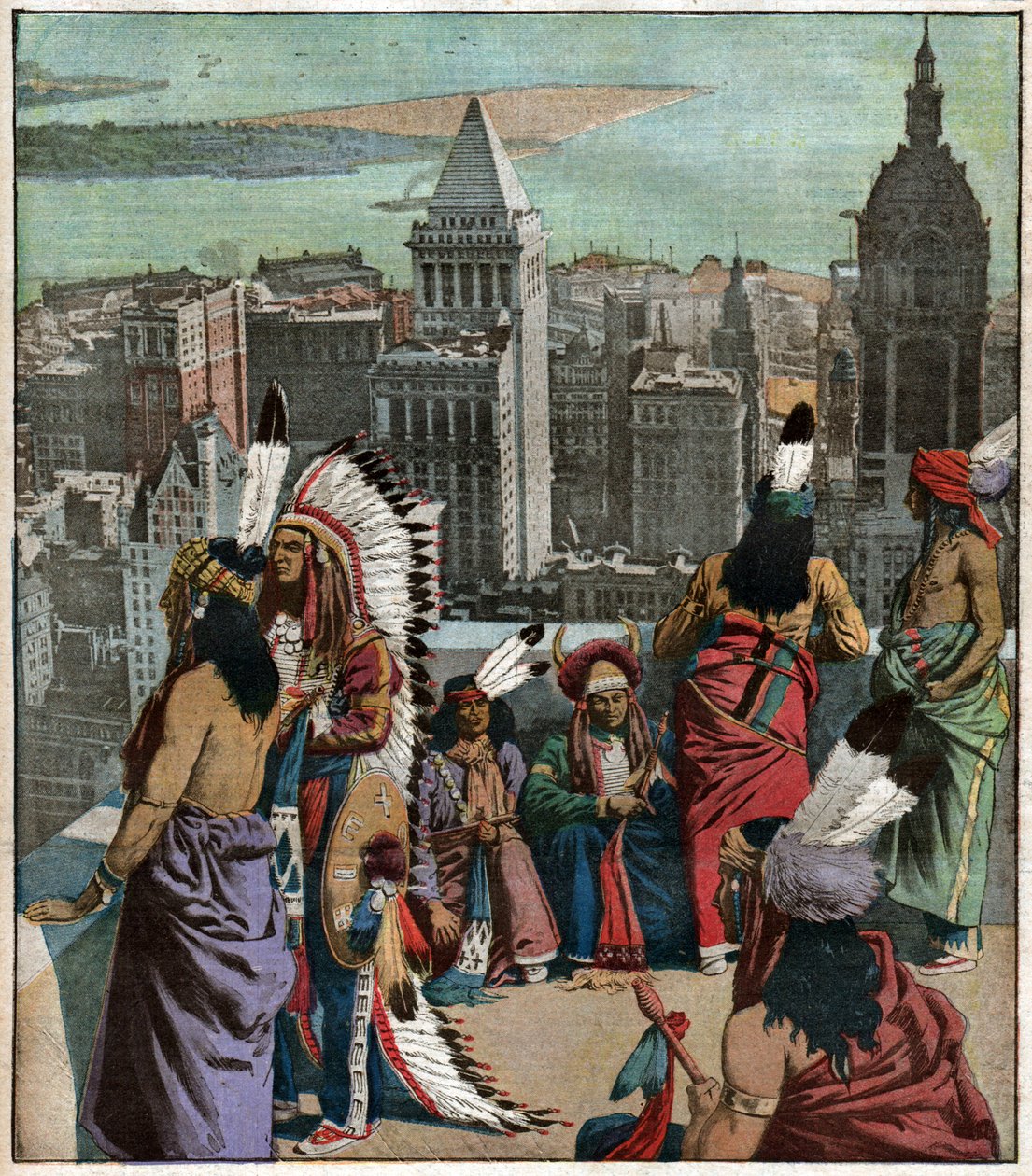 Zwartvoet indianen in New York door Ferdinand Georg Waldmuller