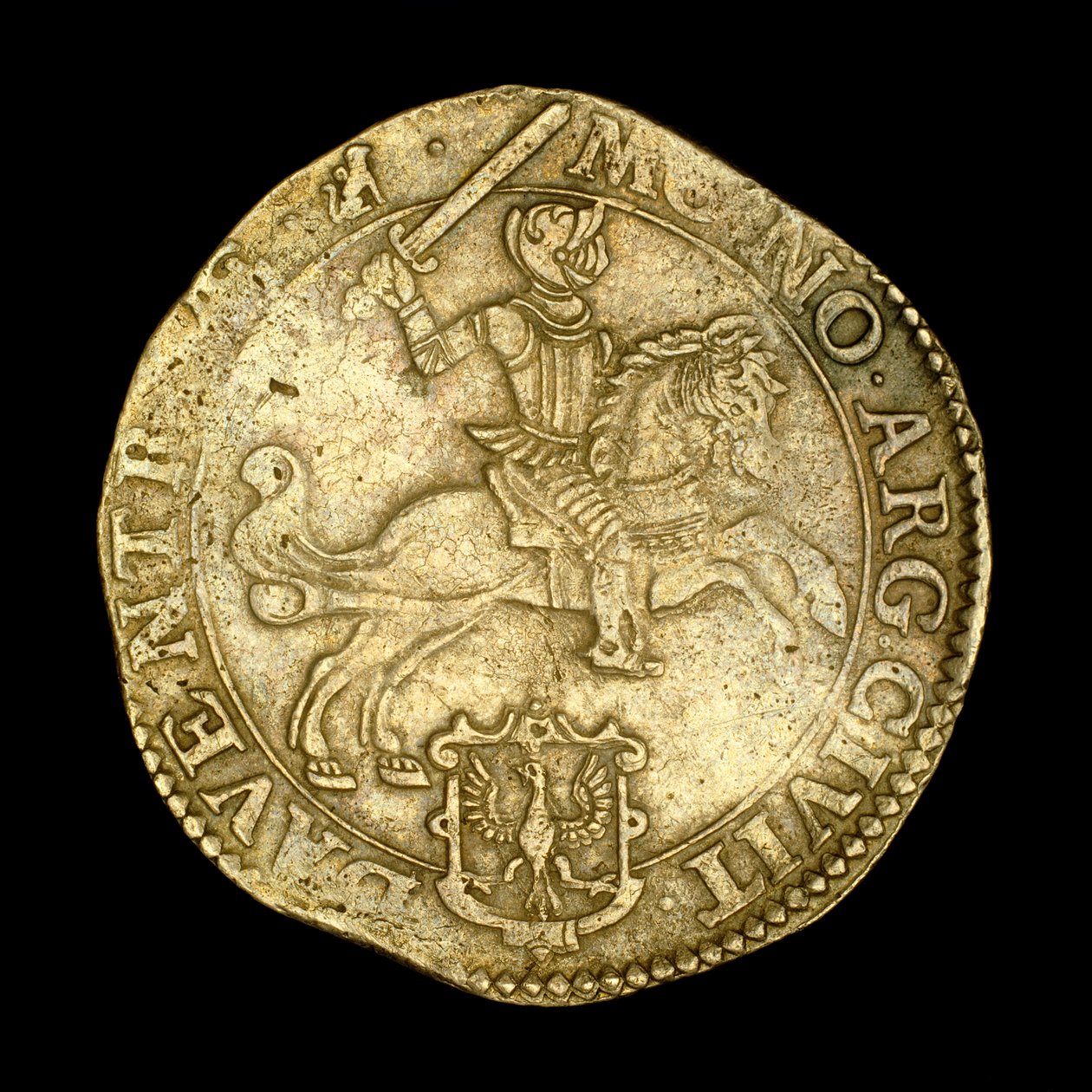 Oude munt met ridder te paard door Hippolyte Lalaise Devéria