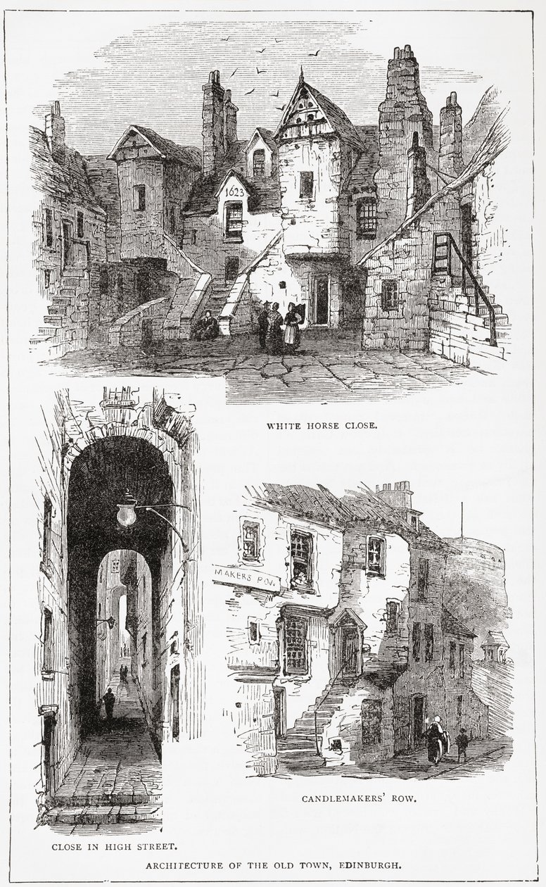 Architectuur van de Oude Stad, Edinburgh, Schotland door . .