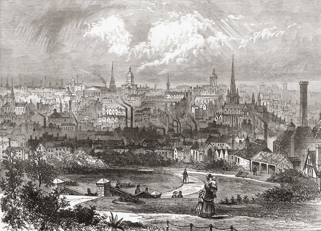 Birmingham, West Midlands, Engeland in de late 19e eeuw, uit Our Own Country gepubliceerd in 1898 door Ferdinand Georg Waldmuller