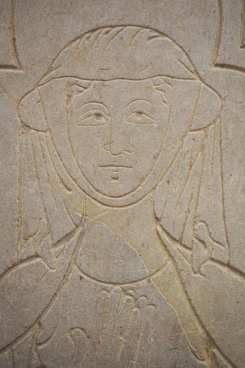 Bourgondië, Lancharre, gemeente Chapaize 71460. In de kerk van Notre Dame, Isabelle de Vauvry door . .