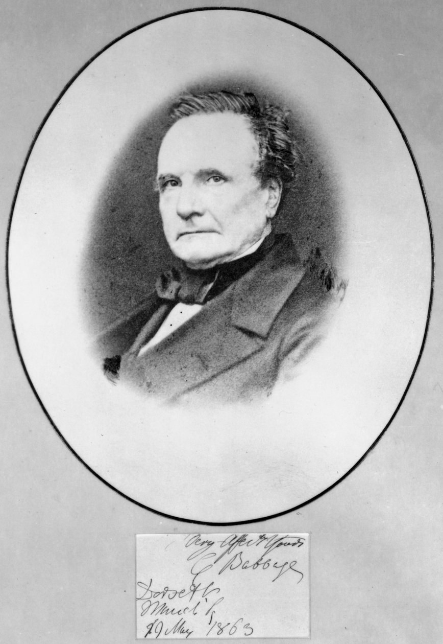 Charles Babbage, Britse wiskundige en pionier in de informatica door Ferdinand Georg Waldmuller