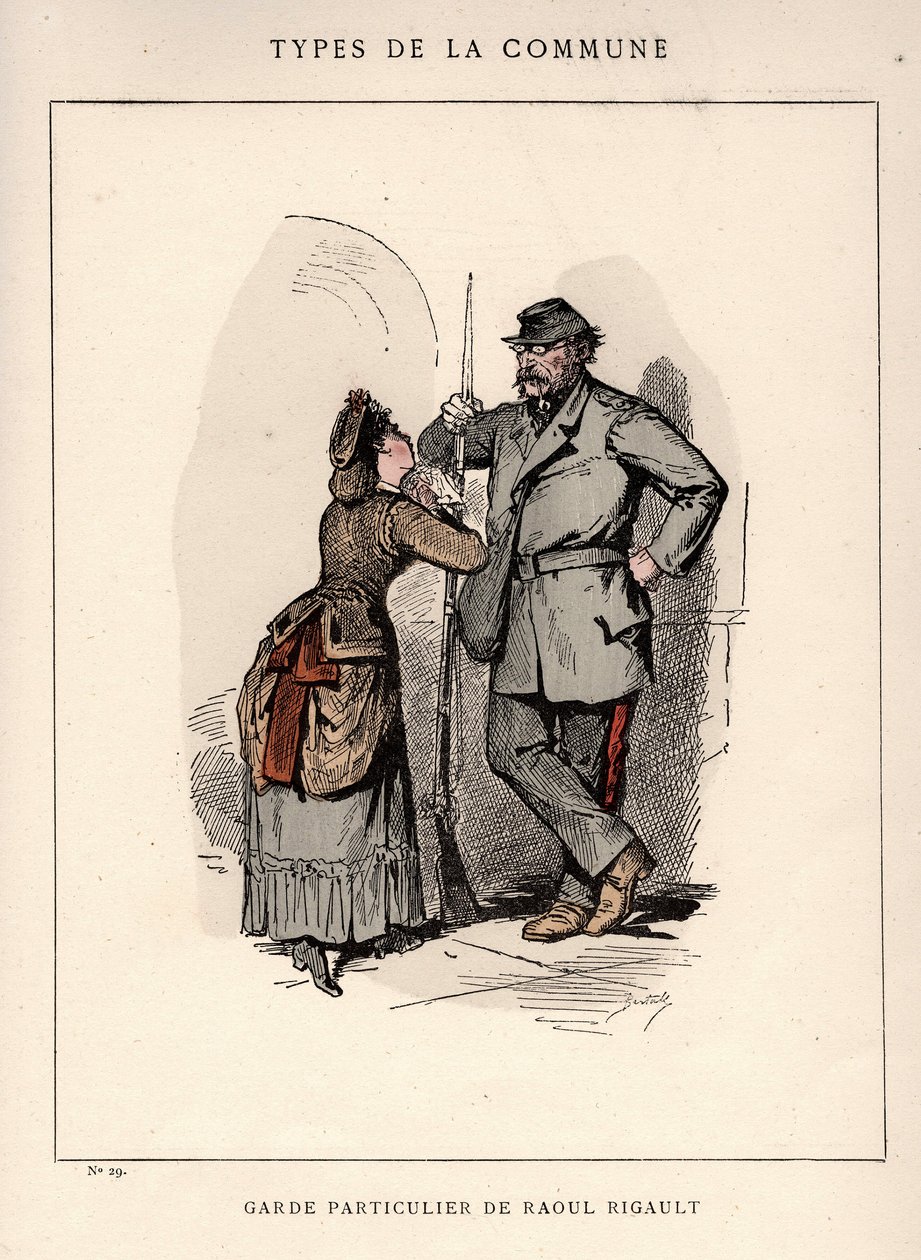 Commune van Parijs: pak van GARDE PARTICULAR DE RAOUL RIGAULT (29) in Les Communeux door Frederick (attr. to) Barnard