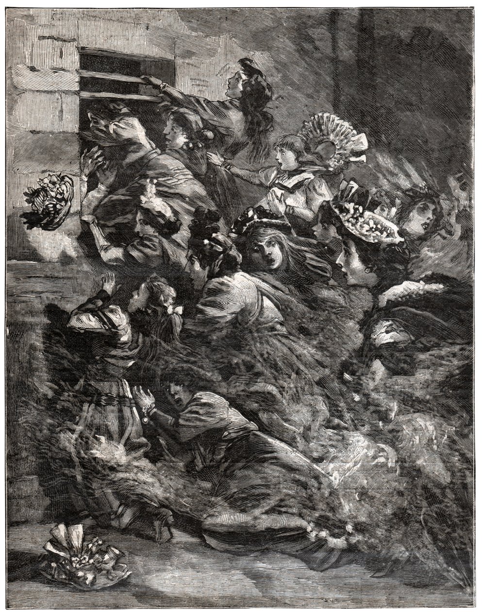 Brand in de Bazar de la Charité door . .