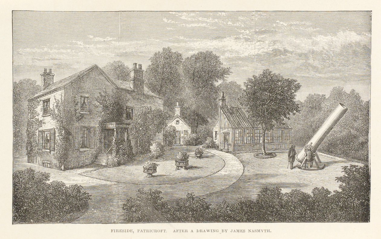 Haardvuur, Patricroft (naar een tekening van James Nasmyth, ca. 1840) door Frederick (attr. to) Barnard