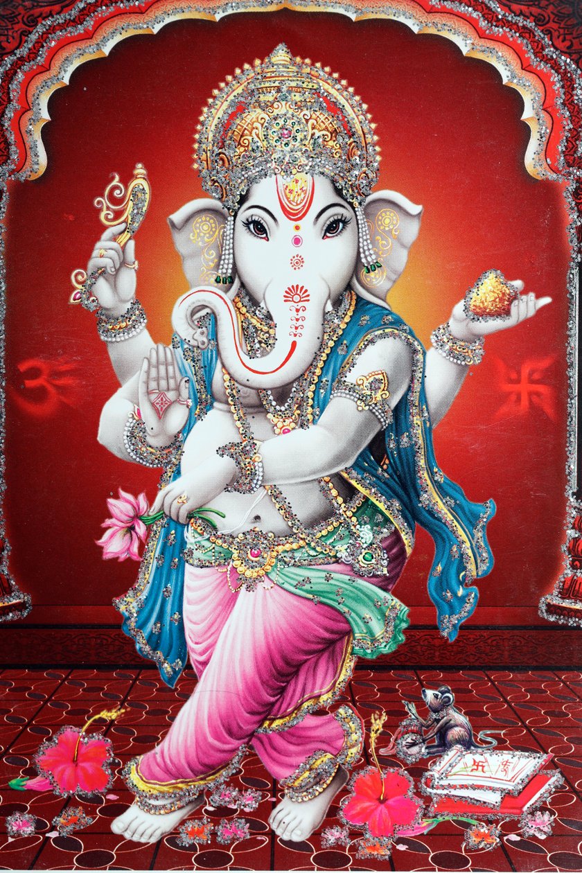Ganesha of Ganapati: de olifant met het hoofd van de hindoe god. door . .
