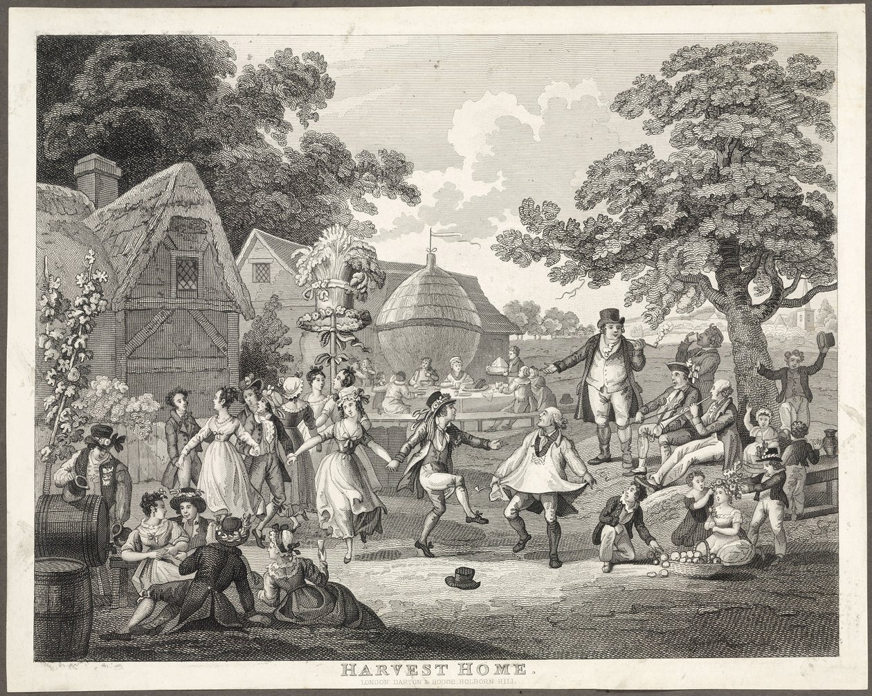 Oogstfeest, ca. 1810-1820 door Frederick (attr. to) Barnard