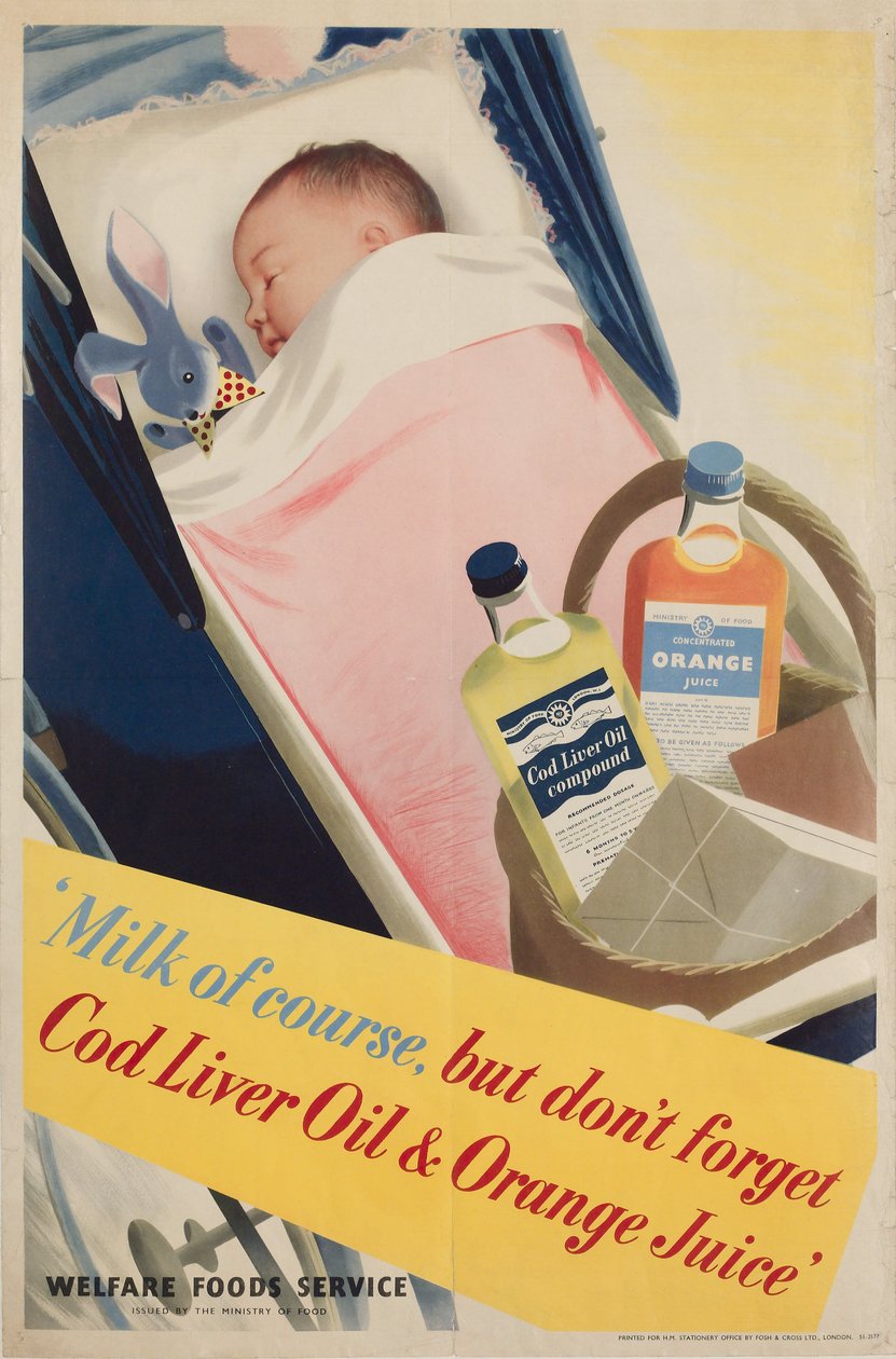 Gezondheidseducatie Melk natuurlijk, poster, circa 1950 door Frederick (attr. to) Barnard