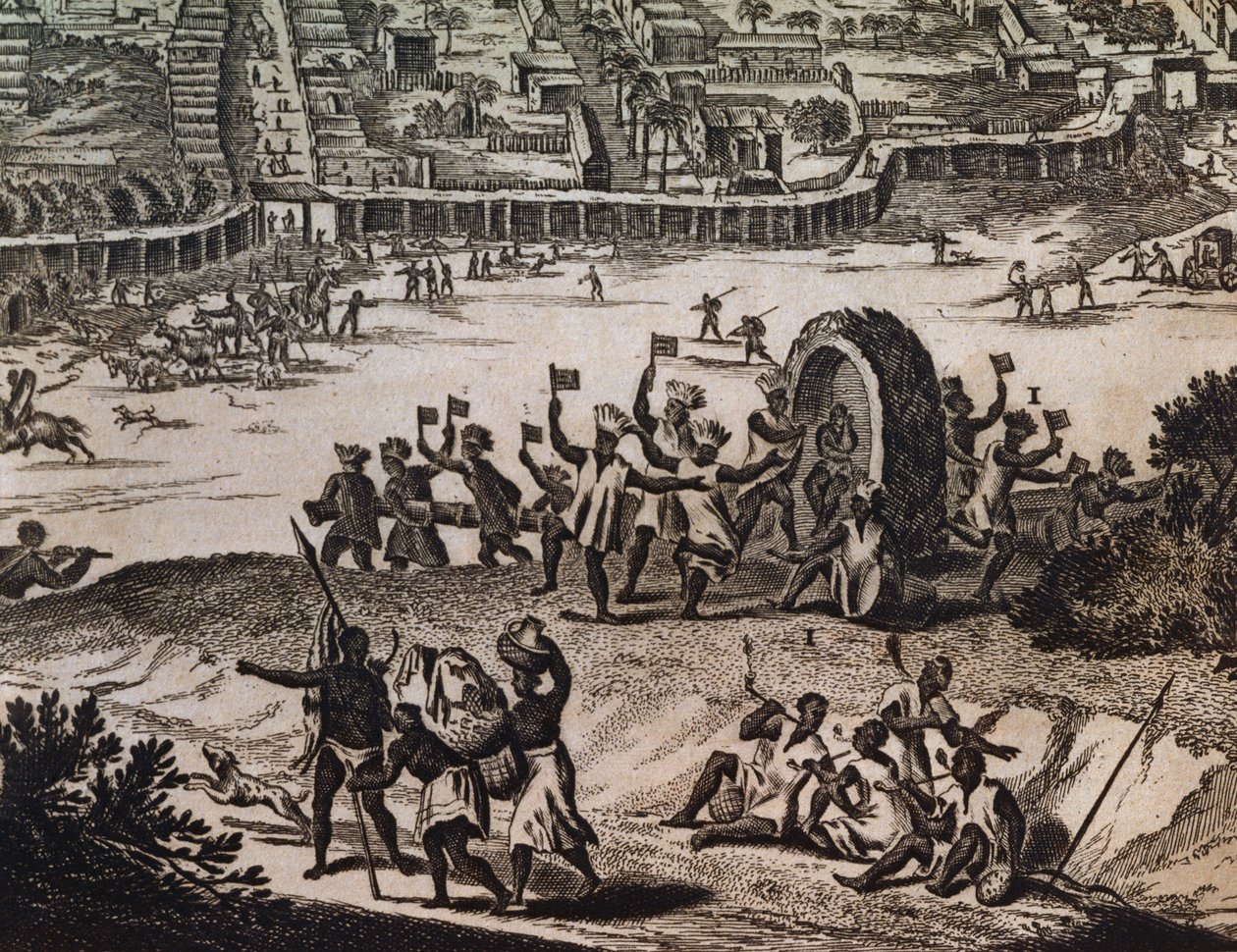 Inwoners van Loango, in het land van Bramas, gravure uit Description de l