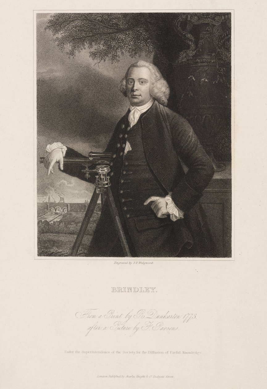 James Brindley, Britse civiel ingenieur en kanaalbouwer door Frederick (attr. to) Barnard