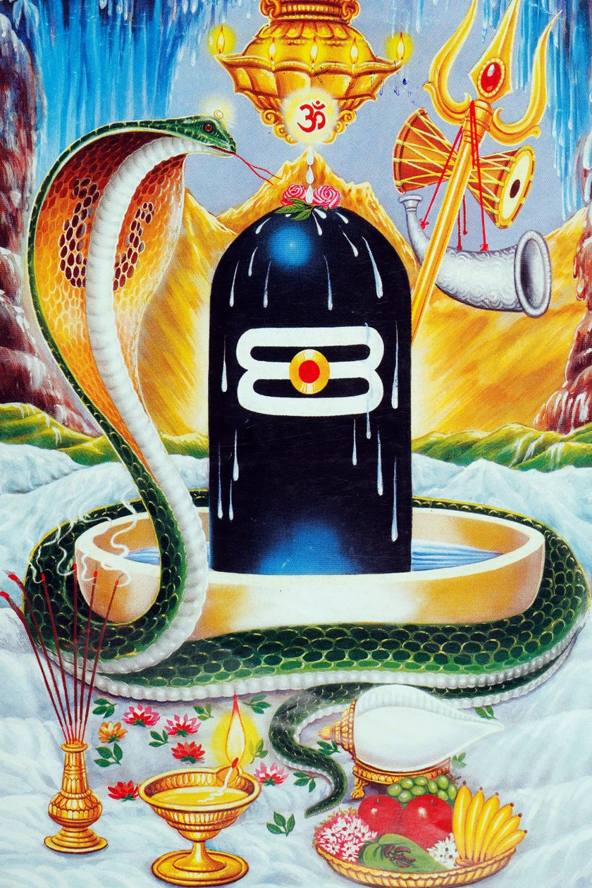 Lingam vertegenwoordigt de fallus van de Hindoe god Shiva door . .