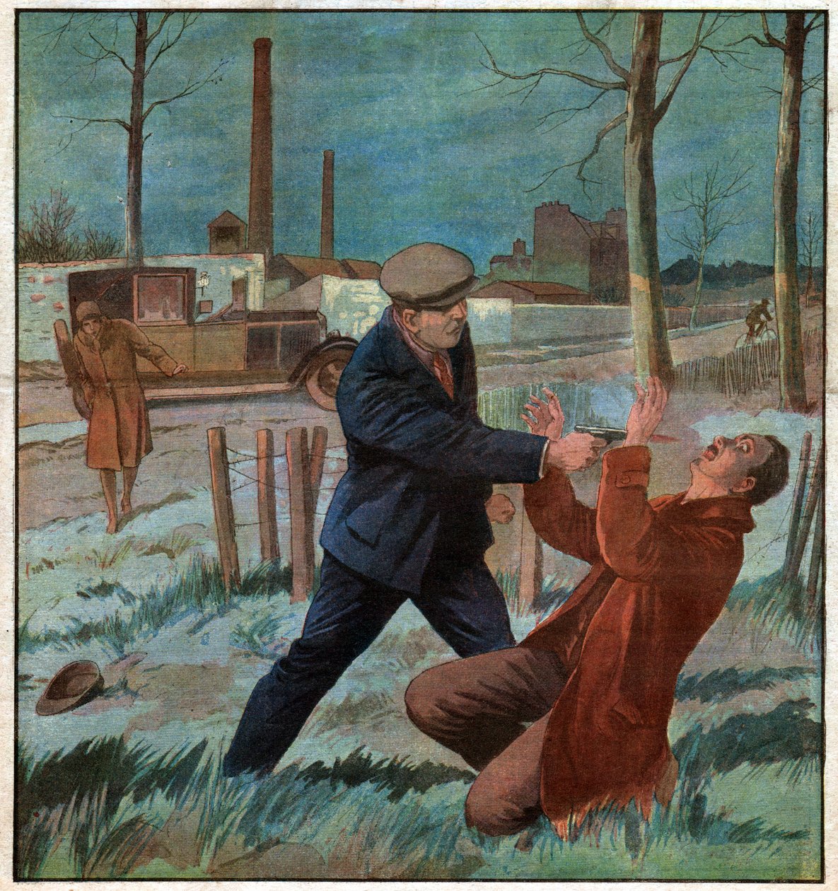 Moord op een taxichauffeur door Ferdinand Georg Waldmuller
