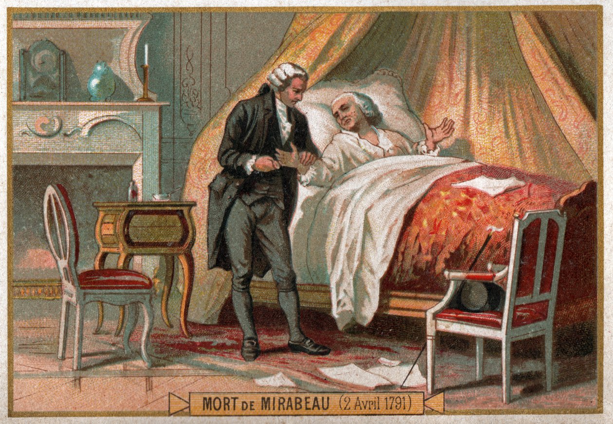 Dood van Mirabeau door Ferdinand Georg Waldmuller