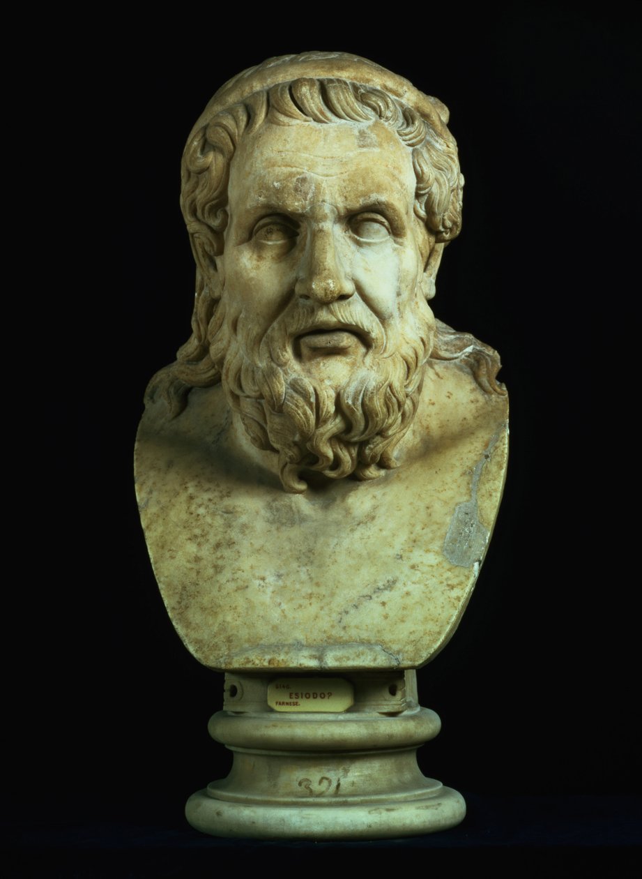 Portretbuste mogelijk van Hesiodus (8e eeuw v.Chr.) of Homerus (8e eeuw v.Chr.), kopie van Grieks origineel uit de 5e eeuw v.Chr. door Hippolyte Lalaise Devéria