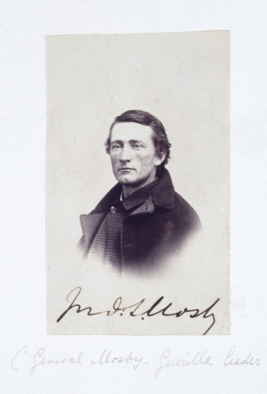 Portret van generaal Mosby, leider van de Zuidelijke guerrilla, ca. 1863 door Frederick (attr. to) Barnard