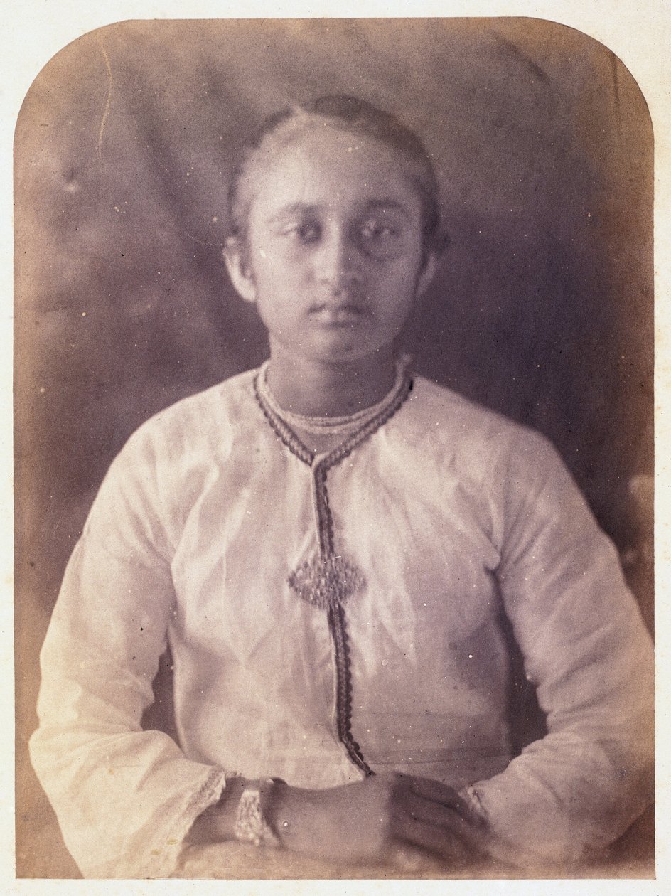 Portret van een jonge vrouw, Ceylon, ca. 1875 door Ferdinand Georg Waldmuller