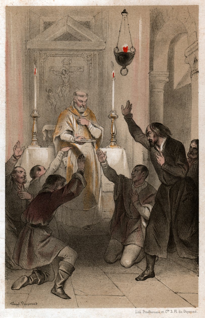 Sint Ignatius van Loyola (lithografie) door . .