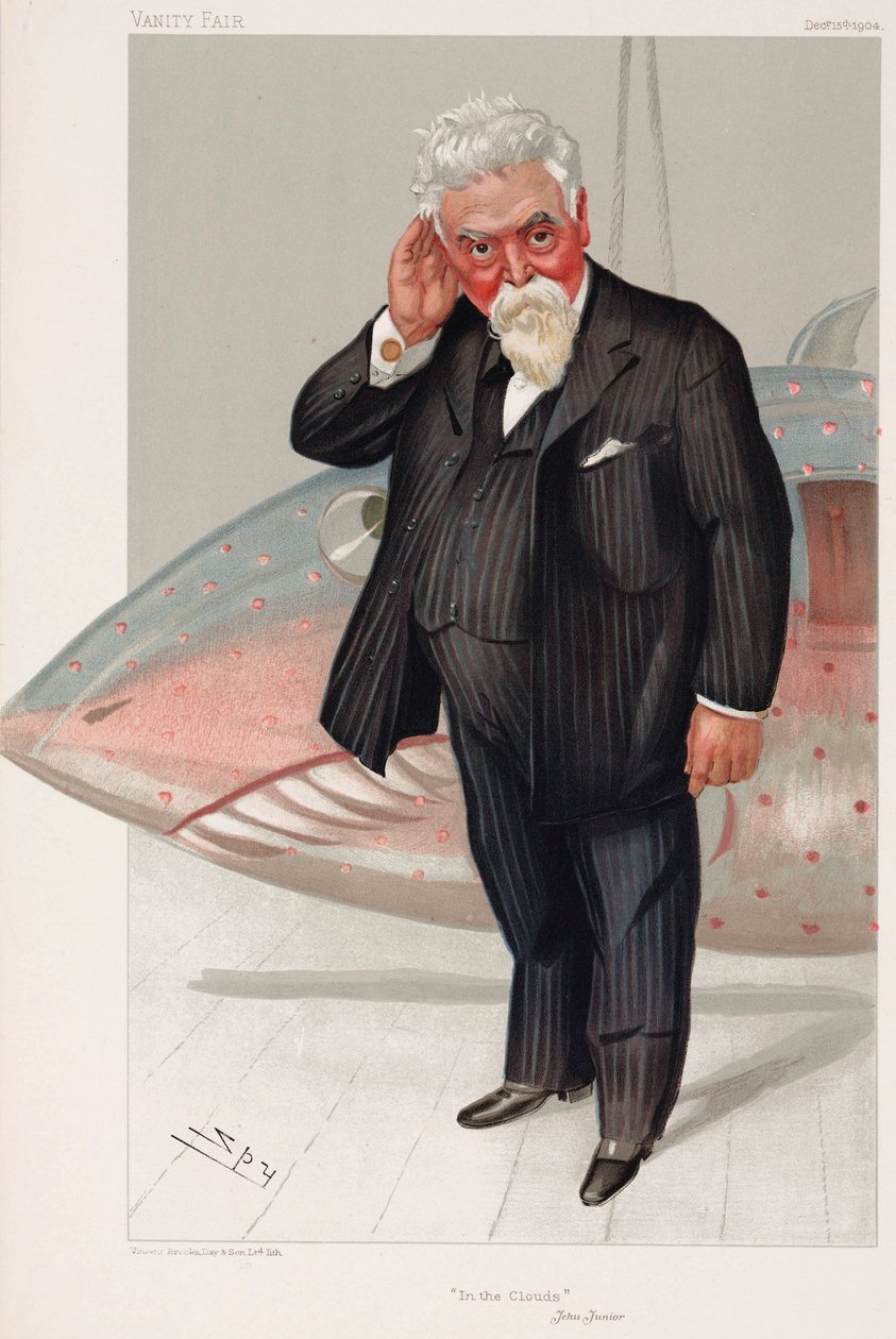 Sir Hiram Maxim, Amerikaans geboren, Britse ingenieur en uitvinder door Henry Charles Fehr