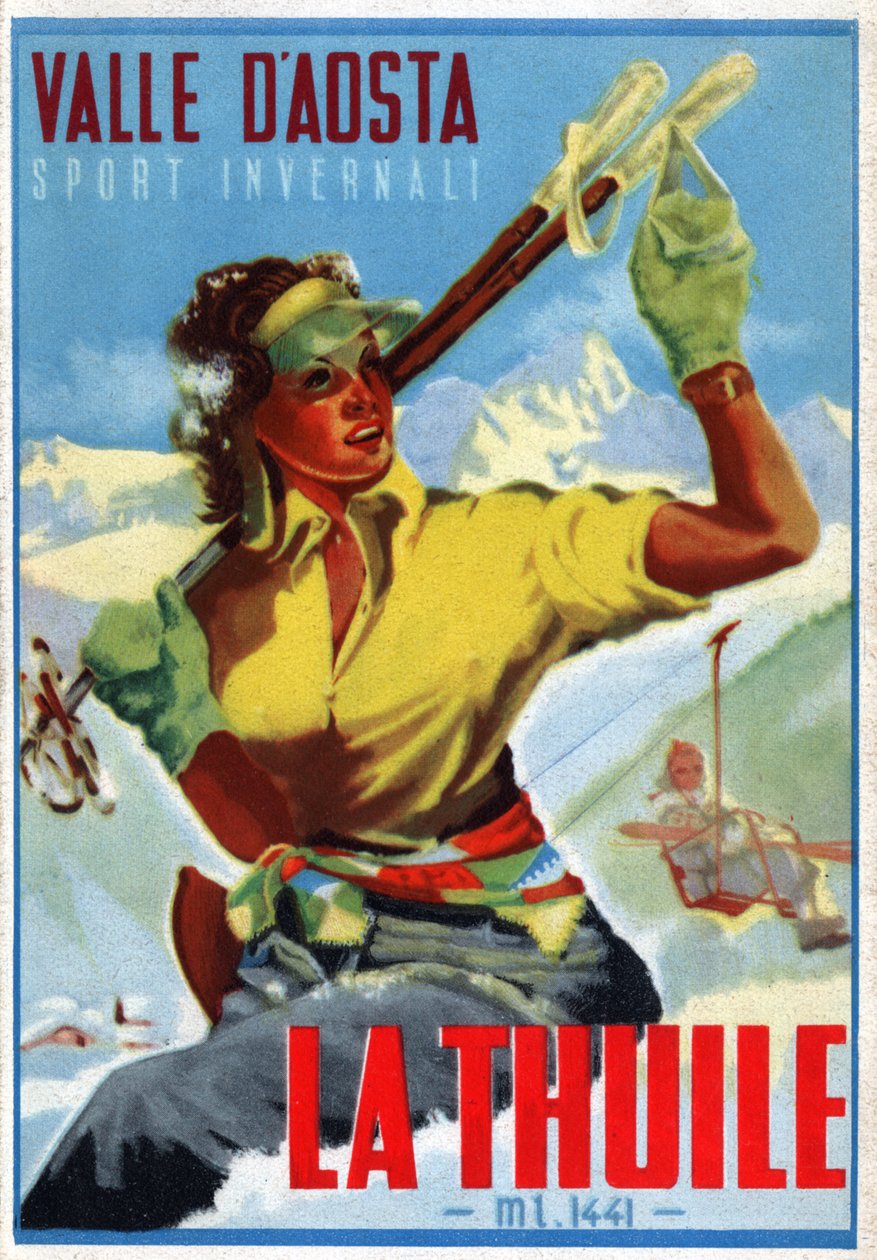 Skiën in La Thuile, ca. 1950 door . .