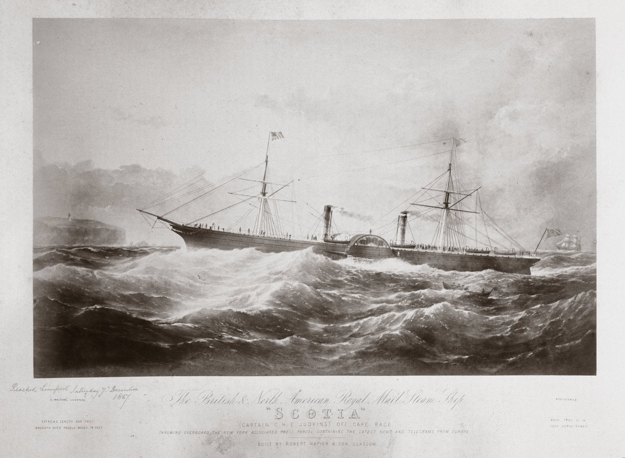 Het Britse en Noord-Amerikaanse Koninklijke Poststoomschip 