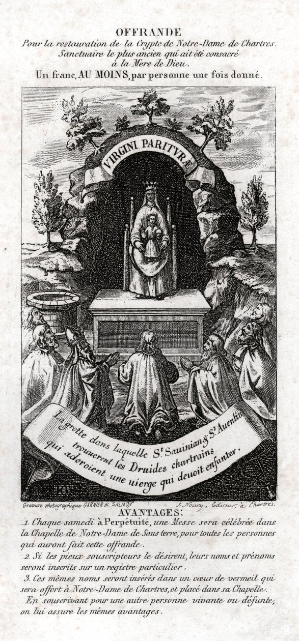 De Maagd Maria aanbeden door de Druïden door . .