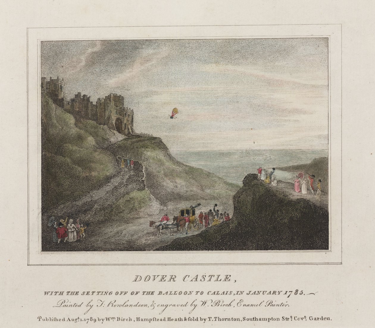 De eerste Kanaaloversteek per ballon, 7 januari 1785 door Frederick (attr. to) Barnard