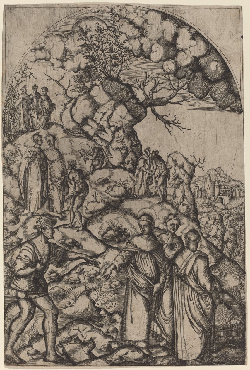 Sint Filippo Benizzi geneest een bedelaar door after Andrea del Sarto